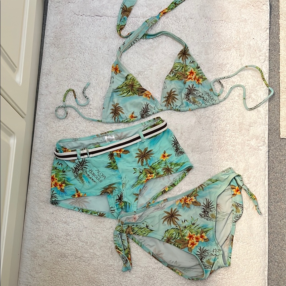 Tropical Print Bikini Set